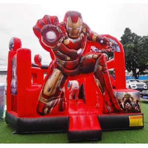 Customized Inflatable Bouncer With Cartoon Theme Iron Man Bounce House With