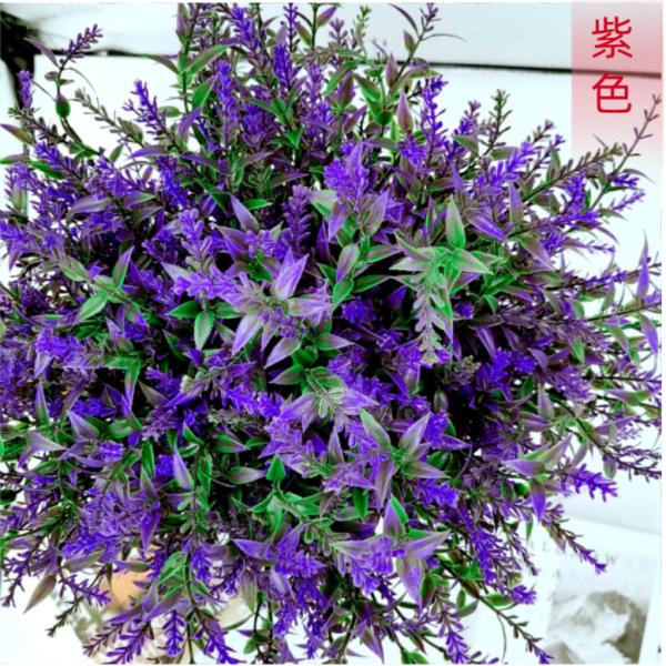 34cm Length Artificial Lavender Flower 7 Forks With Iron Wire