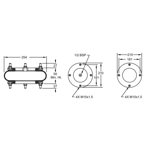 DUNLOP SP 2623 10X1 Steel Double Convoluted Air Bag W01-R58-4057