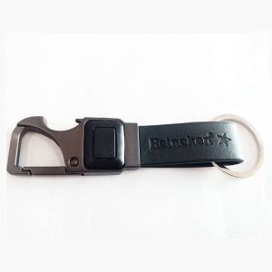 Quality Custom Personalize Cool Promotion Gift Leather Keychain with LED Light Beer Bottle Opener Key Ring with Printed Logo for sale
