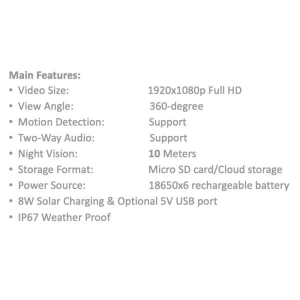 Outdoor Solar Low Power Battery IP Camera(701TG)