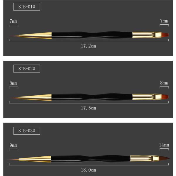 Mermaid Penholder Drawing Pen Set Dual Ended for 100% Kolinsky Acrylic Nail Brush