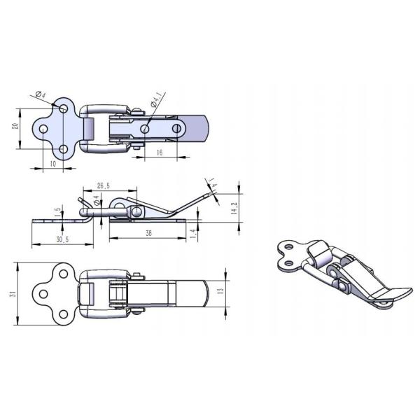 Customization Small Stainless Steel Toggle Latch With Safety Catch OEM