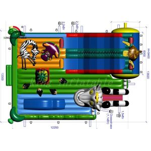 Quality Children Jungle Theme Inflatable Amusement Park With 2 Years Warranty for sale