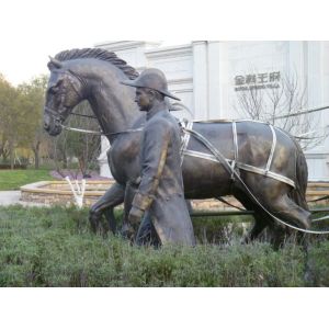 Quality Man with horse Bronze sculptures for sale