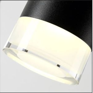 Staircase Rotating Chandelier Tapered Black LED Loft Apartment Tube Chandelier