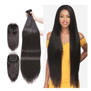 China Unprocessed Peruvian Virgin Human Hair Extensions 40 Inches Silky Straight on sale
