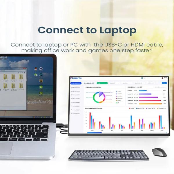 15.6 Inch 4K Type C HDR Portable Dual Screen Monitor Touch LCD Screen For PS5