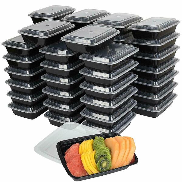 Rectangle Disposable Plastic Food Containers 0.5-1.5mm Thickness Microwave For Snack