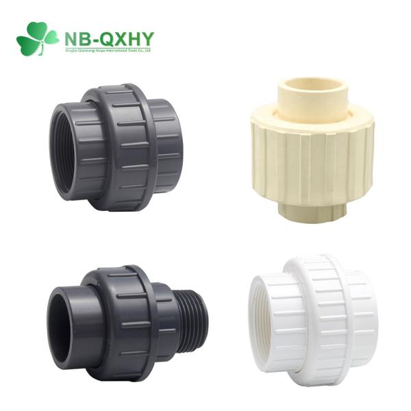 Plastic 1/2"-4" Inch ASTM DIN BS Sch40/80 PVC Pipe Fitting Female Socket Thread UPVC CPVC Union for Water Supply