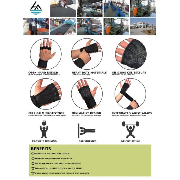 Waterproof Neoprene Weightlifting Wrist Wrap With Leather Hand Grip
