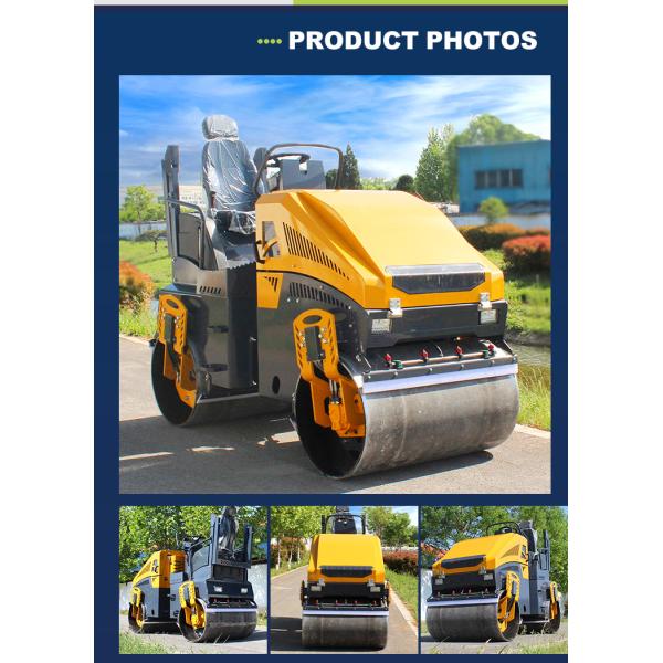 4 Ton Vibratory Double Drum Ride on Mini Road Roller Hydraulic Asphalt Roller Earth Concrete Compactor for Construction