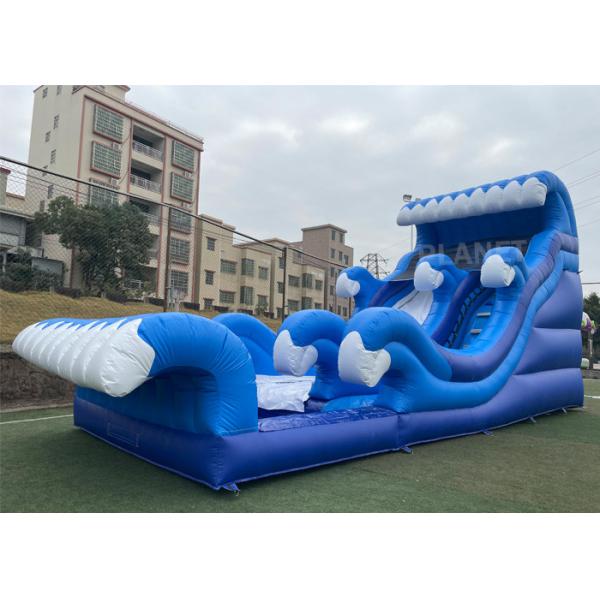 Buy 0.55mm PVC Backyard 15ft Inflatable Water Slides With Pool at wholesale prices