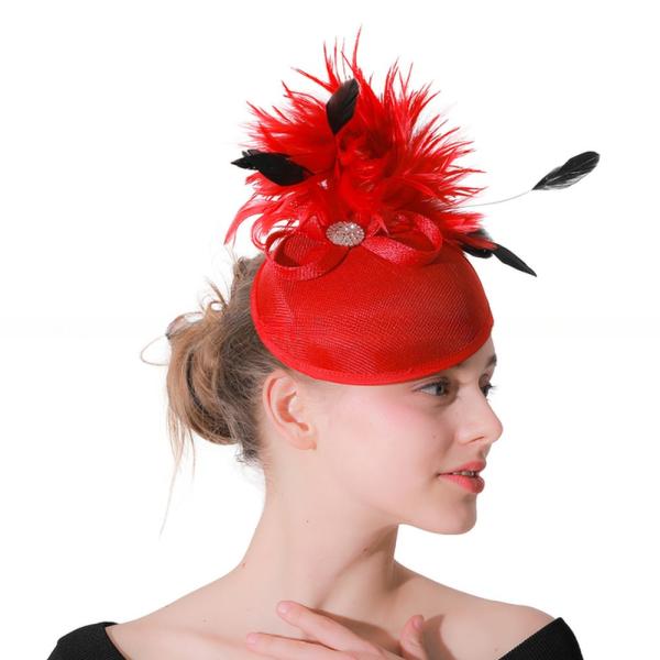 Image Style Tea Party Feather Sinamay Fascinator Hats With Fast Shipping Service