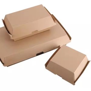 Customized Corrugated Cardboard Burger Packaging Box And Corrugated Food