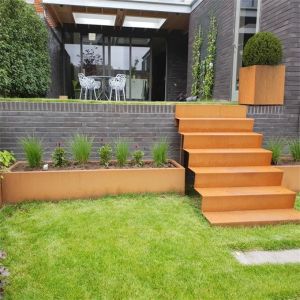 Pre weathered Corten Steel Garden Steps Stairs 1000mm to 3000mm width