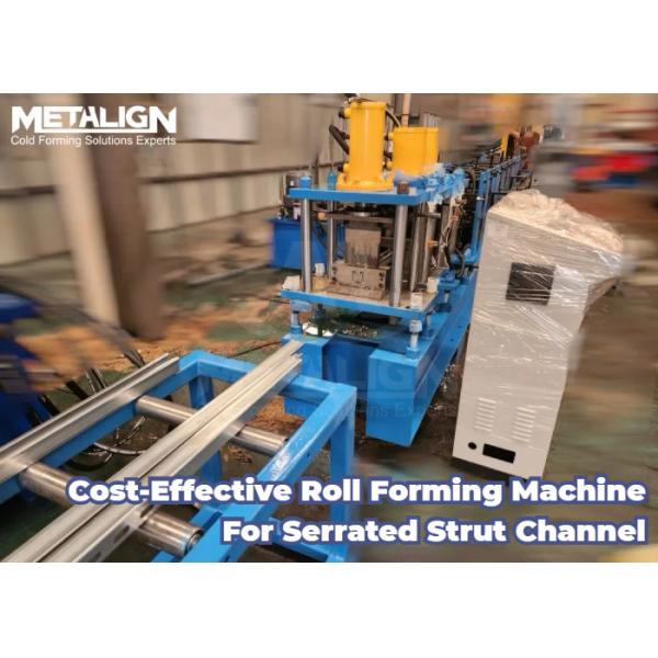 15Kw Strut Channel Roll Forming Machine Hydraulic Punching And Adjustable Guide