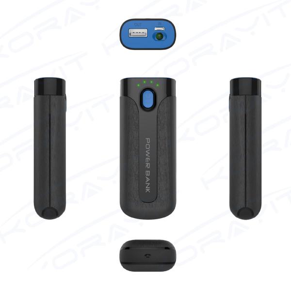 Buy Black Jazz Plastic Portable Power Bank 5200mAh,With Flashlight Travel Charging at wholesale prices