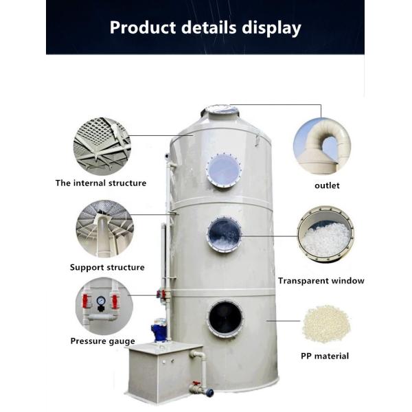Customized Acid Alkali Waste Gas Treatment PP/SS Material Wet Scrubber Spray Tower