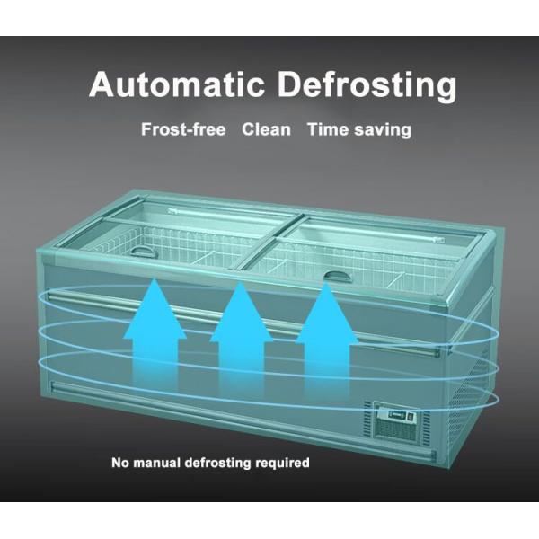 Chest Deep Island Freezer Showcase Commercial Top Slid Glass Door Plug In