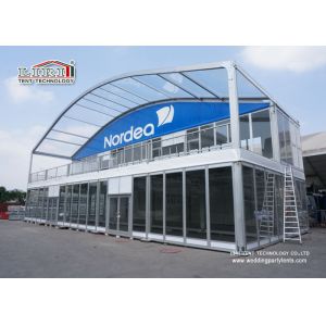 Two Floor 1000 People Heat Resistant Tent Glass Walls For Golfing