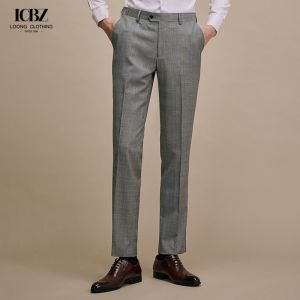 Quality 2023 100% Wool Men's Suits Pants Formal Business Pants Slim-fit Man Casual Trouser for sale