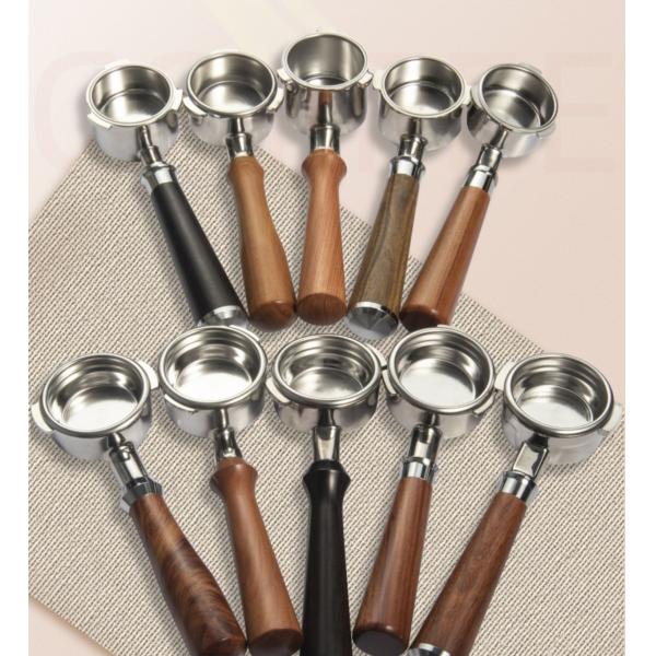 Coffee Portafilter Reusable Single Double Spout 2 Cup Bottomless Basket Wood Handle E61 Kitchen