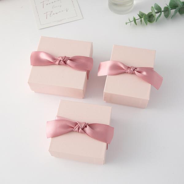 Custom Adorable Baby pink Jewelry Box with logo Ring Necklace Earring Bracelet Packaging Cardboard