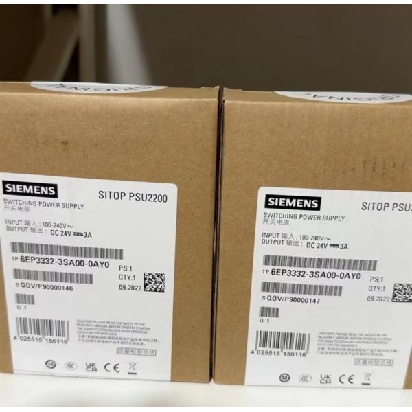 6EP3333-3SA00-0AY0 Siemens SITOP PSU2200 stabilized power supply PSU2200 PLC Supplier