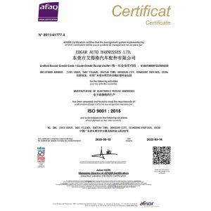 Edgar Auto Harnesses LTD. Certifications