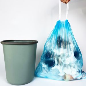 Offset Printing Drawstring Tie String Roll Garbage Bags For Trash Can