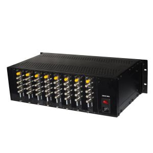 19" 3U 18slots Chassis Video Data Fiber Converter Rack Mount Chassis Dual Power