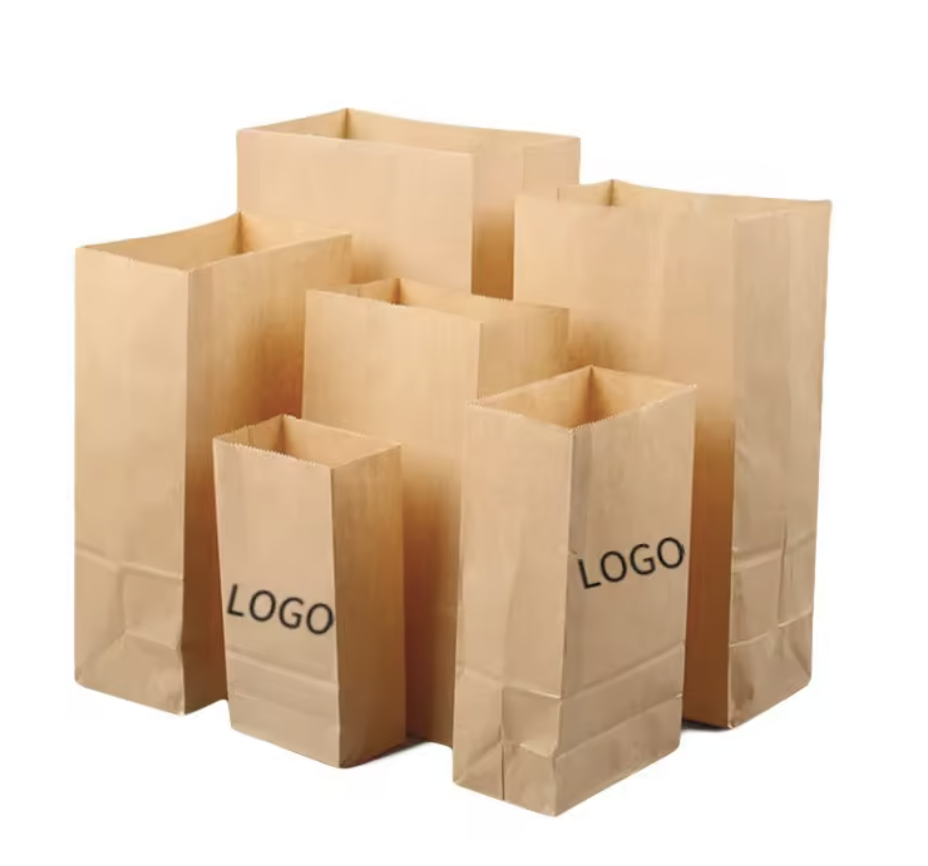 China Food-grade popcorn packaging bags, custom-made vertical kraft paper bags with logo printing on sale