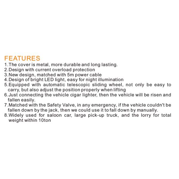 DC24V 10 Ton Porta Power Hydraulic Jack 5m Power Cable With Sliding Wheel