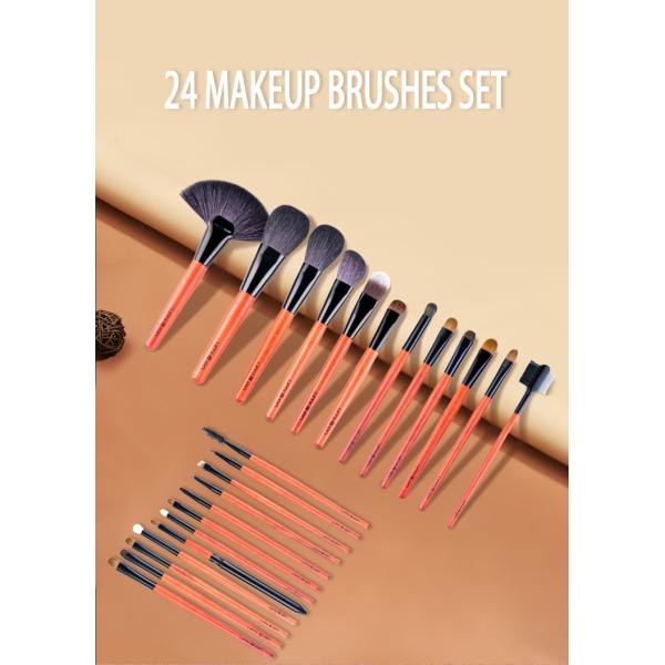 267A19824 OEM ODM Factory 24 Pieces High Quality Makeup Brush Set With Holder Bag Contour Powder Concealer Blush