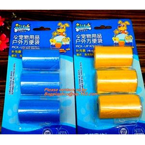 300bags/roll Tie top handle Cornstarch Earth Friendly Cornstarch compostable dog