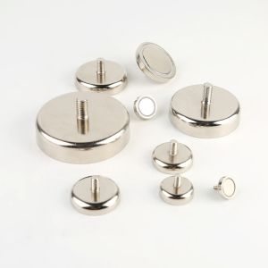 China YYC25 Strong Male Thread Neodymium Pot Magnet Axial Magnetized on sale
