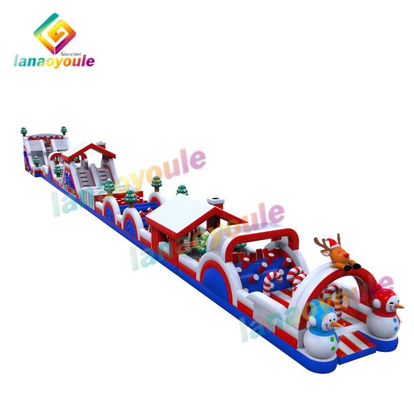 Giant Christmas Inflatable Obstcle Course Bouncer Combo Jumping Castle Bouncer