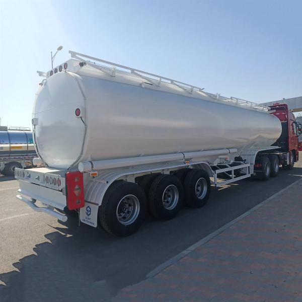 3-Cabin 3-Axle Aluminum Alloy Fuel Tank Semi-Trailer with Dual Line Braking