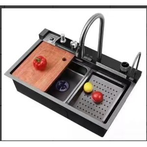 Embossed SS Utility Sink Nano Black Anti Scratch Gunmetal Kitchen Sink