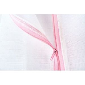 White Nylon Home Use Laundry Mesh Wash Bag with Zipper