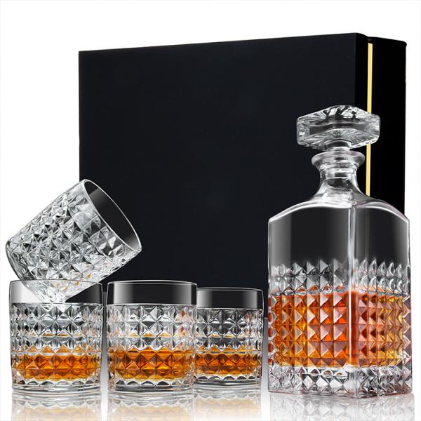 TANGSON 850ml Decanter House Glassware Crystal Whiskey Decanter Set