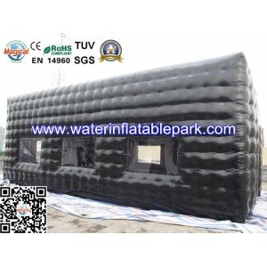 Black PVC Advertising Inflatable Cube Tent / Inflatable Party Tent Rental
