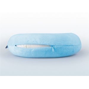 Neck Rest Travel Pillow Relaxation Nap Cushion With Luxury Blue Plush Velour