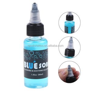 China Private Label Tattoo Cleaning Blue Soap 40ml High Enrichment Tattoo Aftercare Solution Cleaning Process Liquid Soap Tattoo on sale