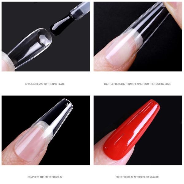 Custom Private Label 550pcs French Artificial False Nails Half Tips UV Gel Manicure Tip for Nail Art Salon