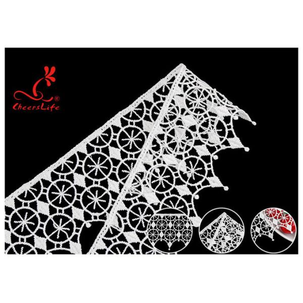 French Venice Guipure Polyester Lace Trims With Schiffli Water Soluble Via SGS