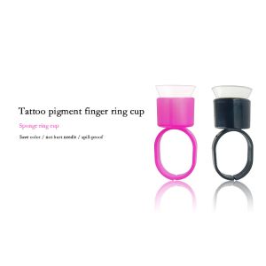 Disposable Microblading Tattoo Pigment Ring Cup With Sponge , Makeup Eyebrow