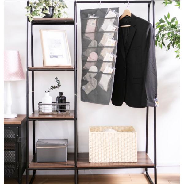 Black Floor 4 Tier 150cm Height Steel Clothes Rack