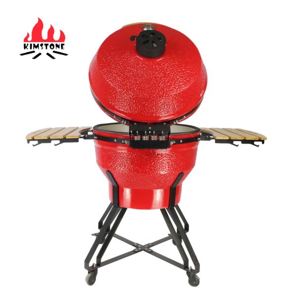 KIMSTONE New Design Deflector 26 Inch Kamado Joetisserie Rotisserie Brown Kamado, Bbq Komodo 26 Inch Kamado Grill
